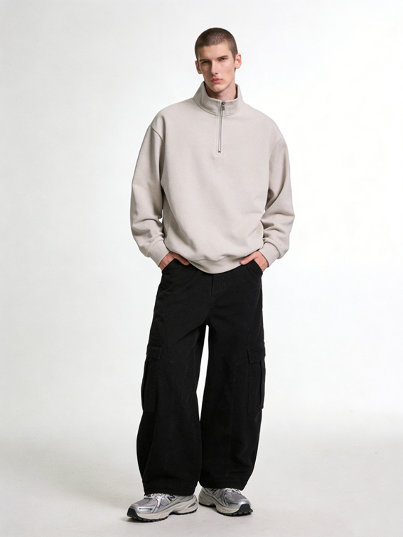 350g high-neck half-zip sweatshirt - Image 6