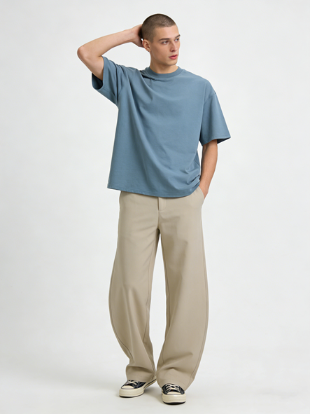 280g small-neck pure cotton T-shirt - Image 7