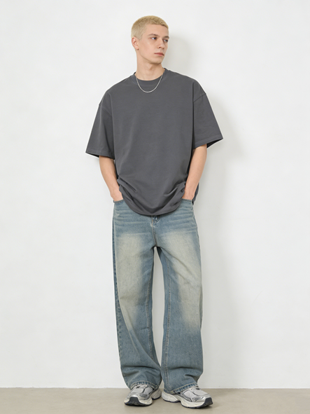 280g small-neck pure cotton T-shirt - Image 8